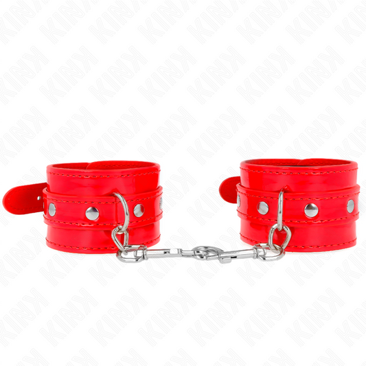 KINK - ADJUSTABLE RED STUDDED WRISTBANDS 23-33 CM