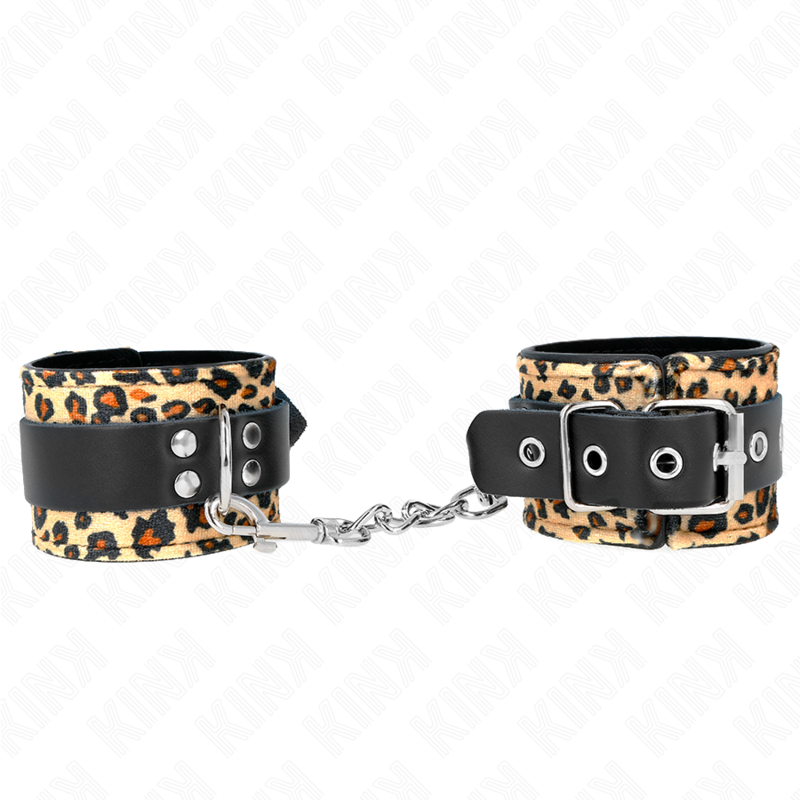 KINK - LEOPARD STYLE LEATHER WRISTBANDS ADJUSTABLE 18-29 CM X 5.5 CM
