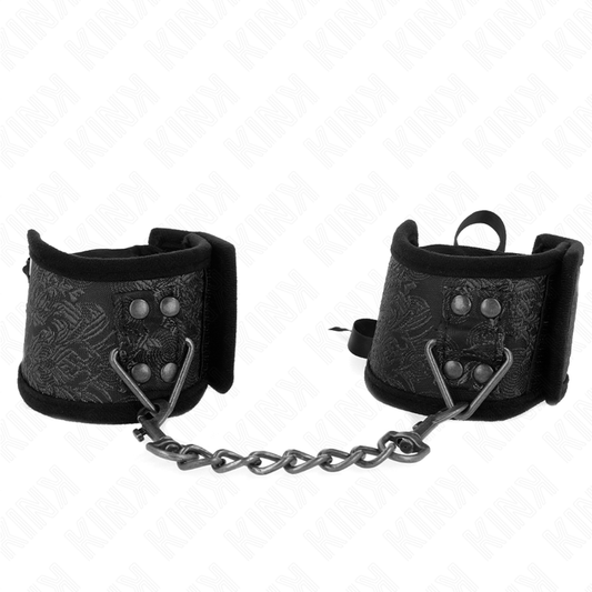 KINK - WRISTBANDS SCANDAL DESIGN BLACK BOW DETAIL 24.5 CM X 6.5 CM