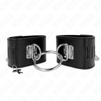 KINK - Fixed Wristbands with Ring and Adjustable Black Padlock Closure 16-23 cm x 5.5 cm