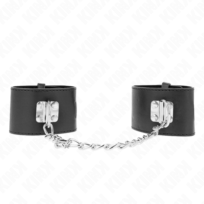 KINK - Fixed Wristbands with 30cm Chain and Adjustable Black Padlock Closure 16-23cm x 5.5cm