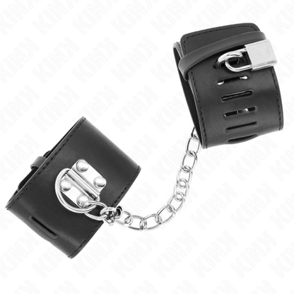 KINK - Fixed Wristbands with 30cm Chain and Adjustable Black Padlock Closure 16-23cm x 5.5cm