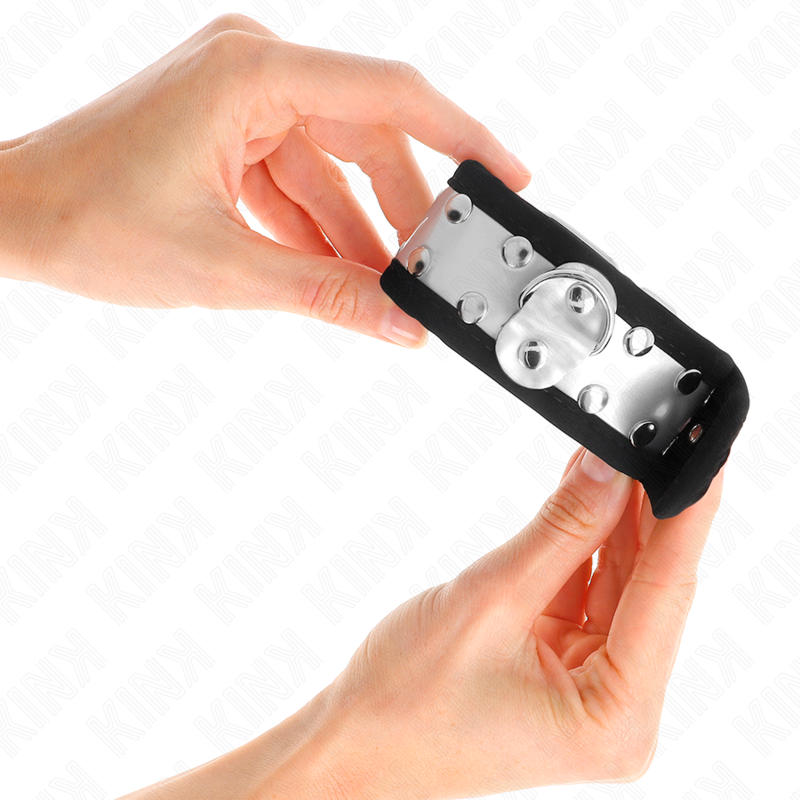 KINK - THIN WRISTBANDS BLACK / SILVER 30 X 4 CM