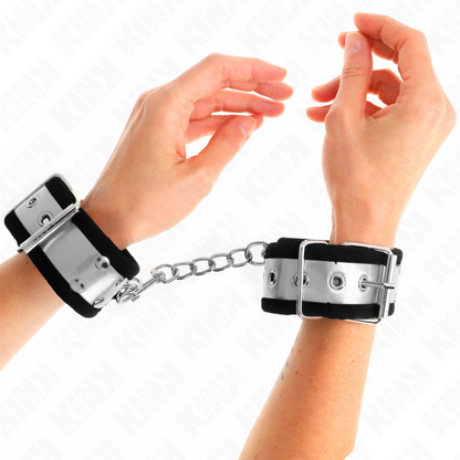 KINK - THIN WRISTBANDS BLACK / SILVER 30 X 4 CM