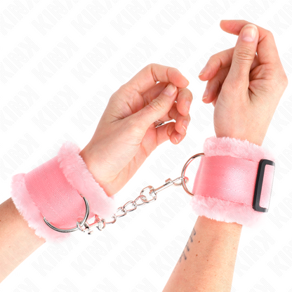 KINK - ADJUSTABLE PINK LINED WRISTBANDS 17-31 CM X 7 CM