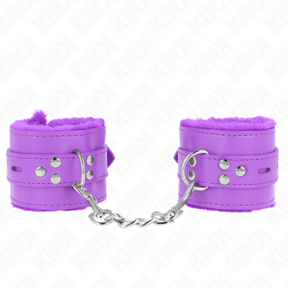 KINK - LINED WRISTBANDS WITH SQUARE HOLES, VIOLET, AND ADJUSTABLE VIOLET STRAP 17-29 CM X 6 CM