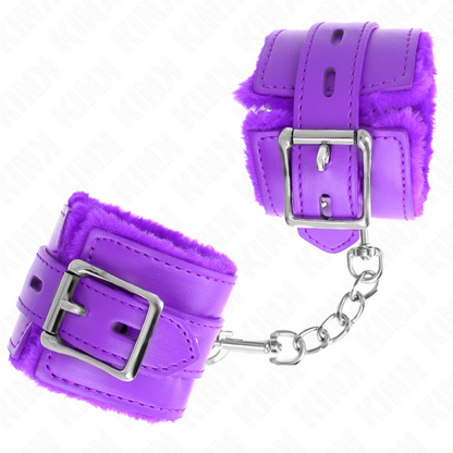 KINK - LINED WRISTBANDS WITH SQUARE HOLES, VIOLET, AND ADJUSTABLE VIOLET STRAP 17-29 CM X 6 CM