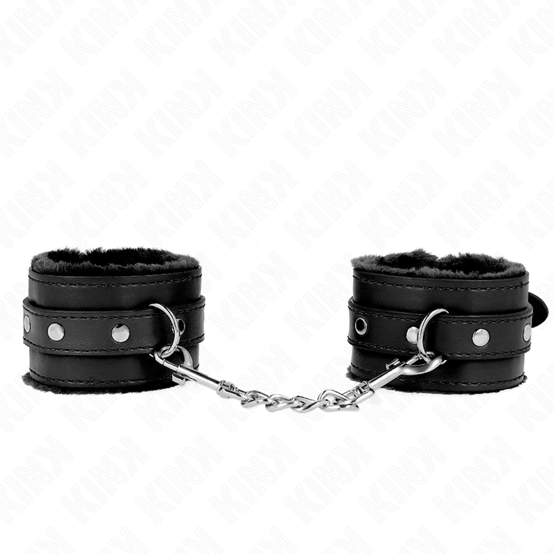 KINK - PREMIUM LINED BLACK WRISTBANDS WITH ADJUSTABLE BLACK STRAP 17-29 CM X 6 CM