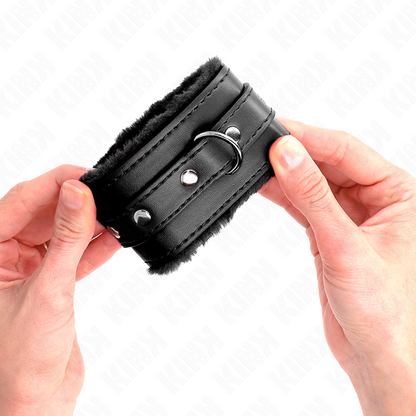 KINK - PREMIUM LINED BLACK WRISTBANDS WITH ADJUSTABLE BLACK STRAP 17-29 CM X 6 CM