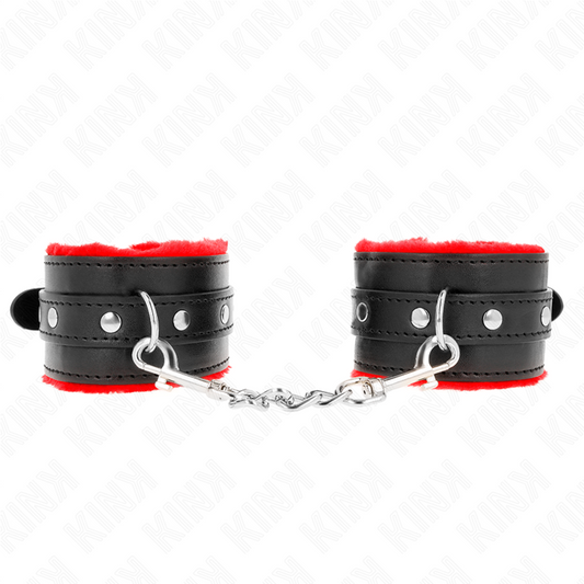 KINK - PREMIUM LINED RED WRISTBANDS WITH ADJUSTABLE BLACK STRAP 17-29 CM X 6 CM