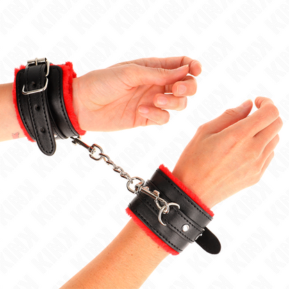 KINK - PREMIUM LINED RED WRISTBANDS WITH ADJUSTABLE BLACK STRAP 17-29 CM X 6 CM