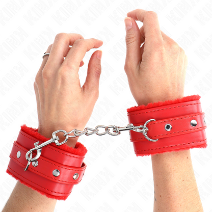 KINK - PREMIUM LINED RED WRISTBANDS WITH ADJUSTABLE RED STRAP 17-29 CM X 6 CM