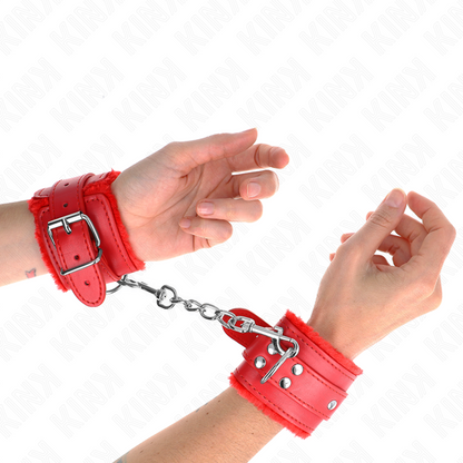 KINK - RED LINED WRISTBANDS WITH ADJUSTABLE RED STRAP 20-29 CM X 5.5 CM