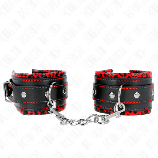 KINK - LINED WRISTBANDS RED / BLACK ADJUSTABLE 17-29 CM X 6 CM