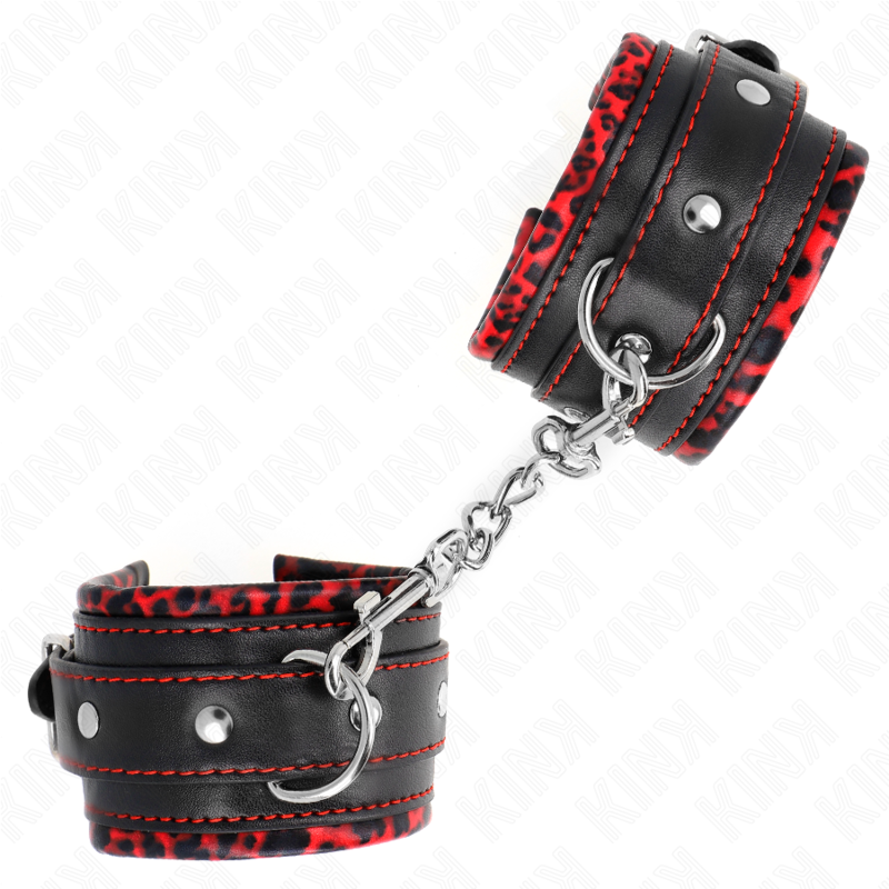 KINK - LINED WRISTBANDS RED / BLACK ADJUSTABLE 17-29 CM X 6 CM