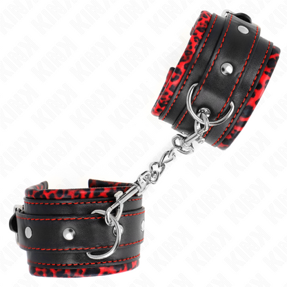KINK - LINED WRISTBANDS RED / BLACK ADJUSTABLE 17-29 CM X 6 CM