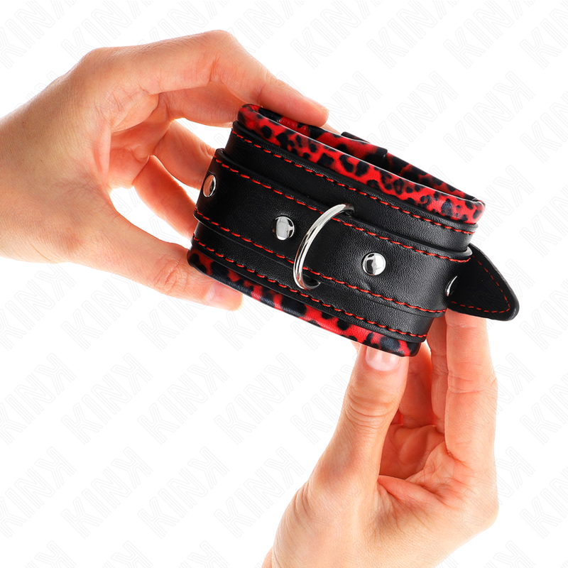 KINK - LINED WRISTBANDS RED / BLACK ADJUSTABLE 17-29 CM X 6 CM
