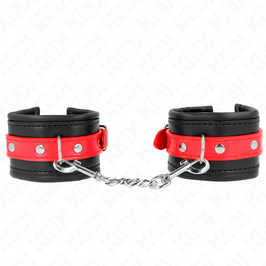 KINK - BLACK WRISTBANDS WITH ADJUSTABLE RED STRAP 17-28 CM X 6 CM