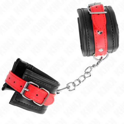 KINK - BLACK WRISTBANDS WITH ADJUSTABLE RED STRAP 17-28 CM X 6 CM