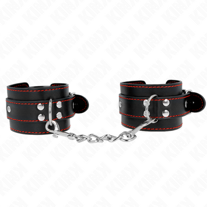 KINK - WRISTBANDS BLACK WITH RED DETAILS ADJUSTABLE 20-28 CM X 5.5 CM