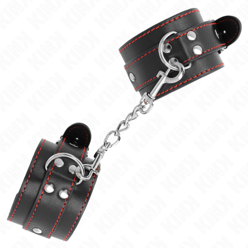 KINK - WRISTBANDS BLACK WITH RED DETAILS ADJUSTABLE 20-28 CM X 5.5 CM