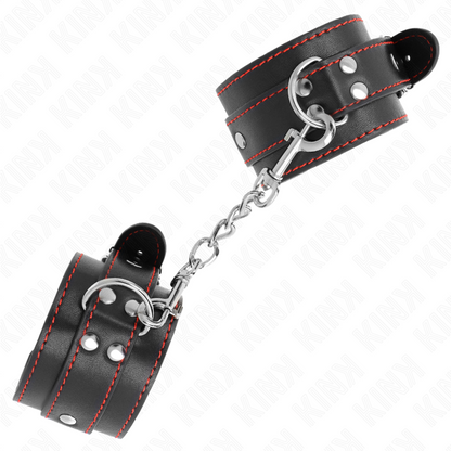 KINK - WRISTBANDS BLACK WITH RED DETAILS ADJUSTABLE 20-28 CM X 5.5 CM