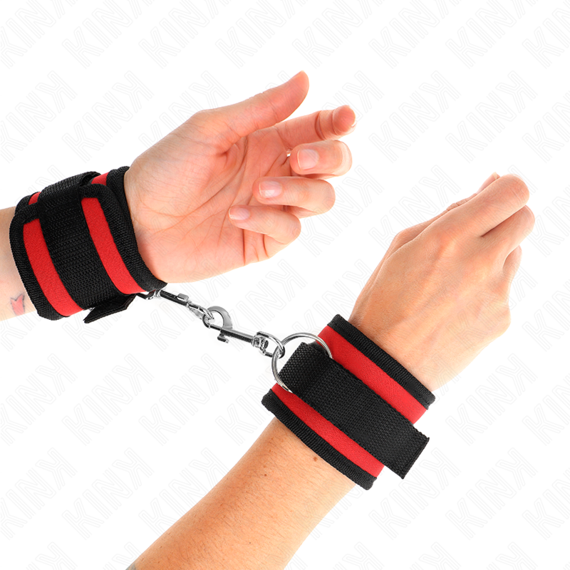 KINK - RED-BLACK NYLON WRISTBANDS MODEL 2 ADJUSTABLE 18-35 CM X 6 CM