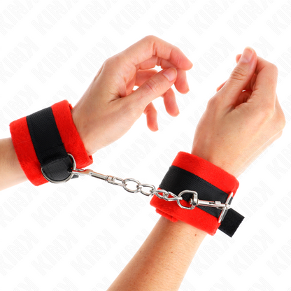 KINK - WRISTBANDS FOR BEGINNERS BLACK-RED 30 X 7 CM