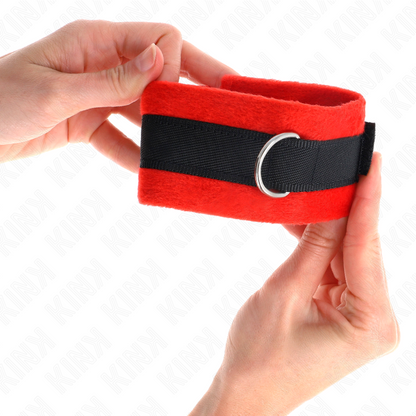 KINK - WRISTBANDS FOR BEGINNERS BLACK-RED 30 X 7 CM