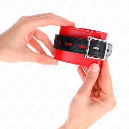 KINK - RED WRISTBANDS WITH ADJUSTABLE BLACK STRAP 17-28 CM X 6 CM
