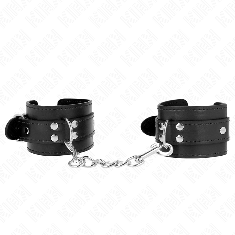 KINK - SIMPLE BLACK ADJUSTABLE WRISTBANDS 20-23 CM X 5.5 CM