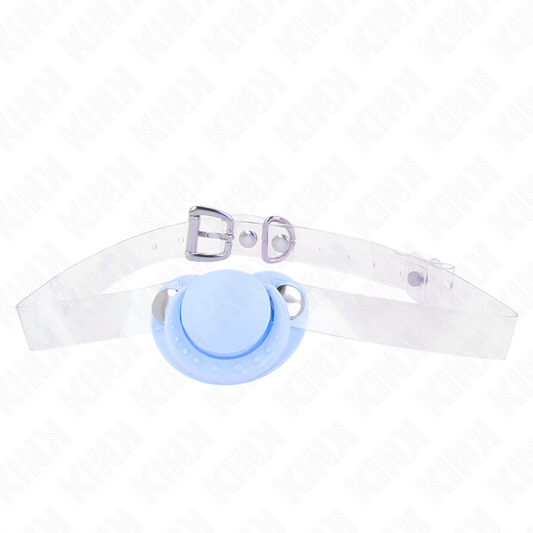 KINK - PACIFIER SHAPED GAG 5.5 x 4 CM LIGHT BLUE ADJUSTABLE 43-60 CM