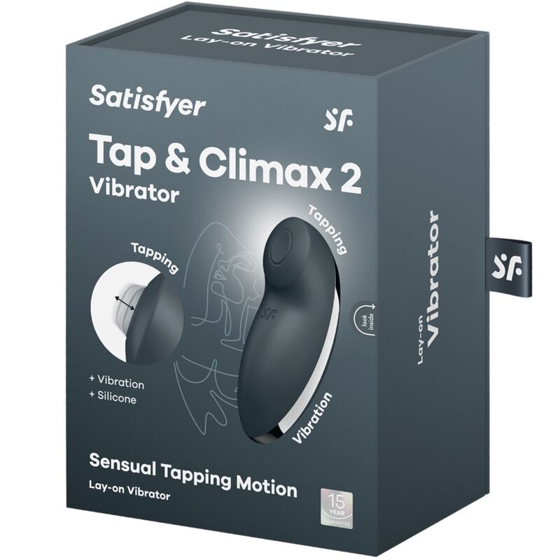 SATISFYER - TAP &amp; CLIMAX 2 VIBRATOR &amp; STIMULATOR GREY