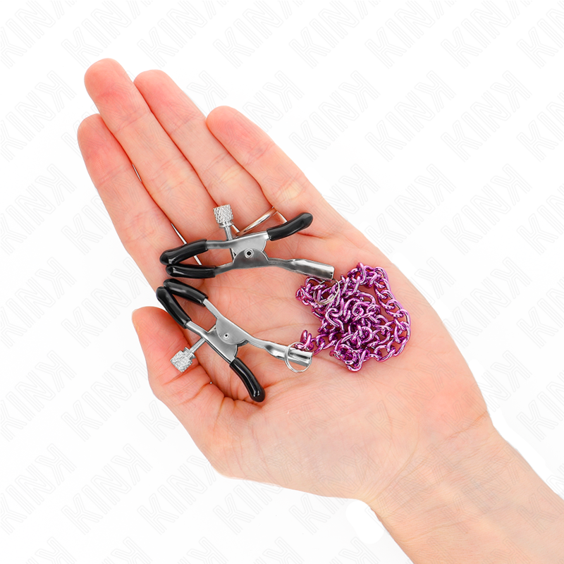 KINK - NIPPLE CLIPS WITH PURPLE CHAIN ​​30 CM