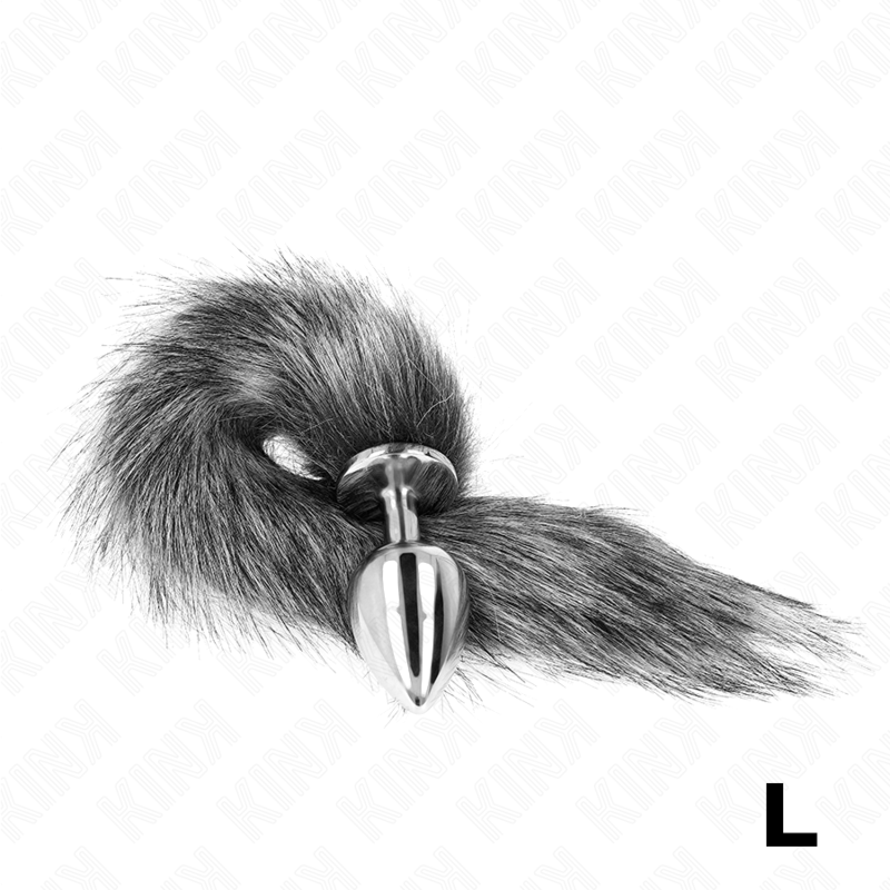 KINK - ANAL PLUG SIZE L 10 X 4 CM WITH SYNTHETIC TAIL 40 CM SILVER
