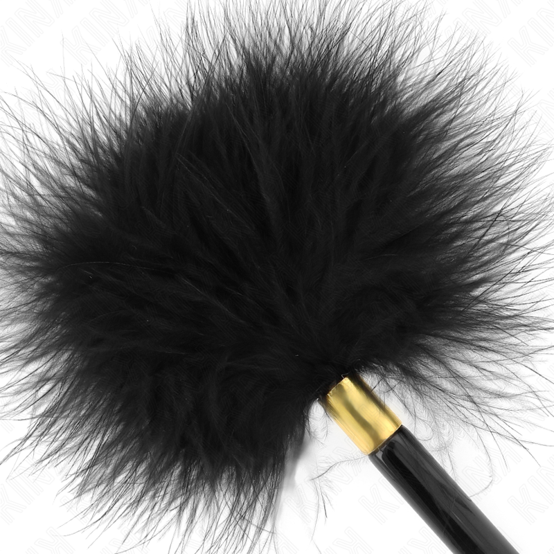 KINK - TICKLE FEATHERS GOLD METAL BLACK 18 CM