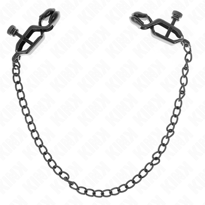 KINK - FLAT NIPPLE CLIPS BLACK WITH BLACK CHAIN ​​30 CM