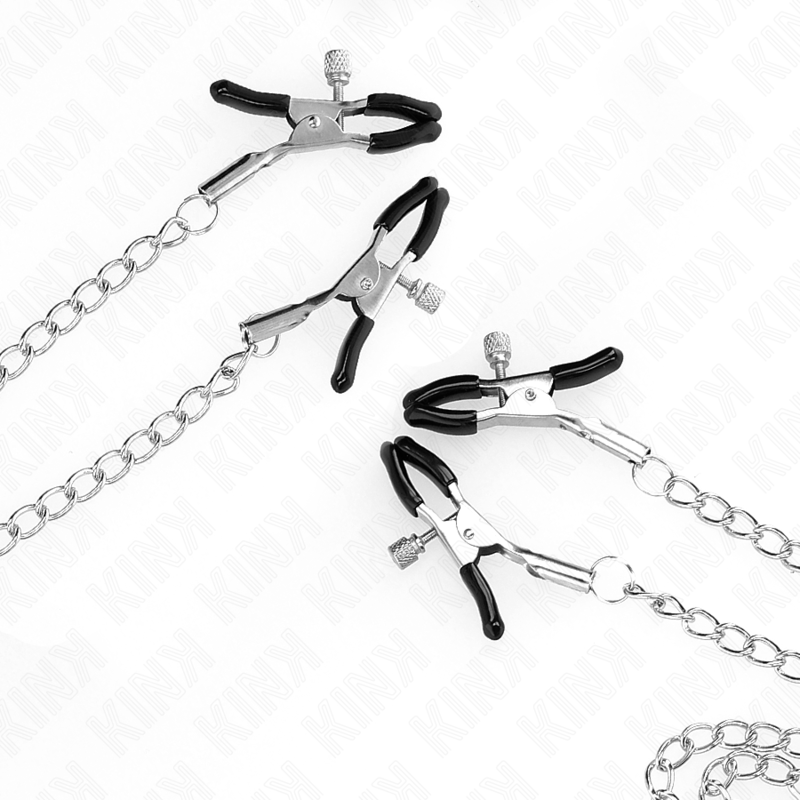 KINK - NIPPLE AND CLITORIS CLAMPS 4 ADJUSTABLE HOOKS SILVER