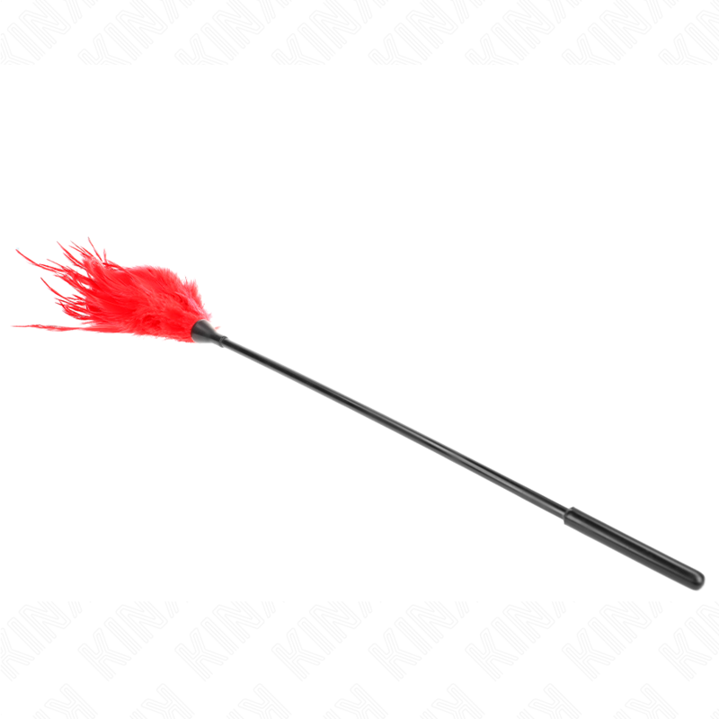 KINK - MULTI FEATHER TICKLER RED 45 CM