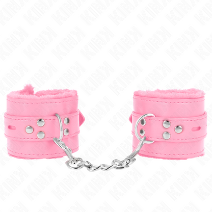 KINK - PINK LINED WRISTBANDS WITH SQUARE HOLES AND ADJUSTABLE PINK STRAP 17-29 CM X 6 CM