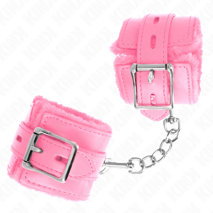 KINK - PINK LINED WRISTBANDS WITH SQUARE HOLES AND ADJUSTABLE PINK STRAP 17-29 CM X 6 CM