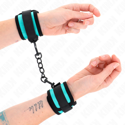 KINK - ADJUSTABLE BLACK-BLUE WRISTBANDS 18-32 CM X 5 CM