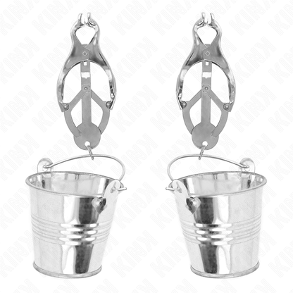 KINK - PINZAS PARA PEZONES ESTILO JAPONÉS CON CUBOS PLATEADO
