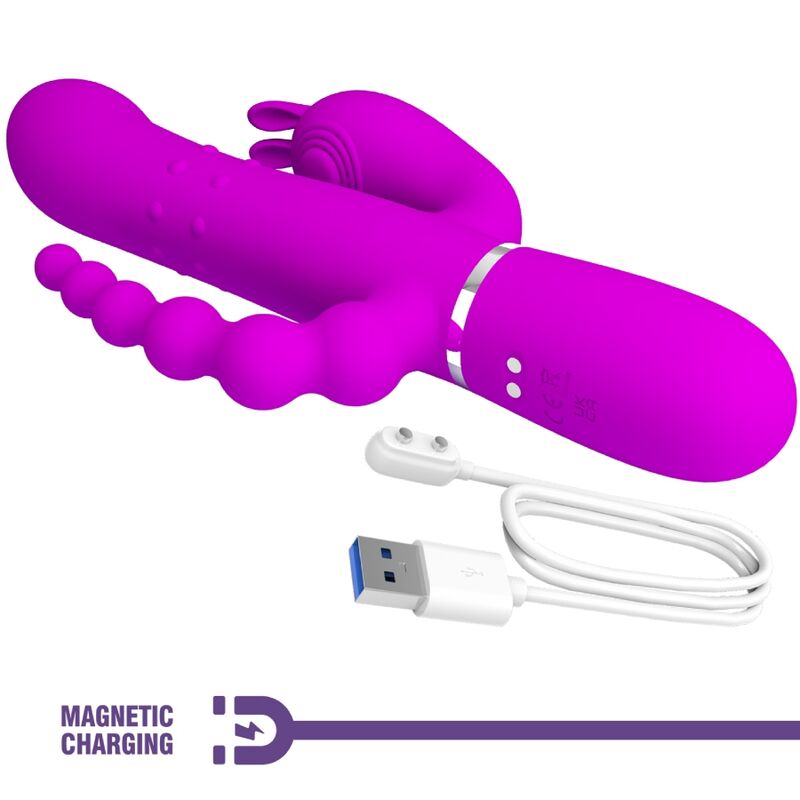 PRETTY LOVE - CAMMY TRIPLE MULTIFUNCTION VIBRATOR 4 IN 1 PINK
