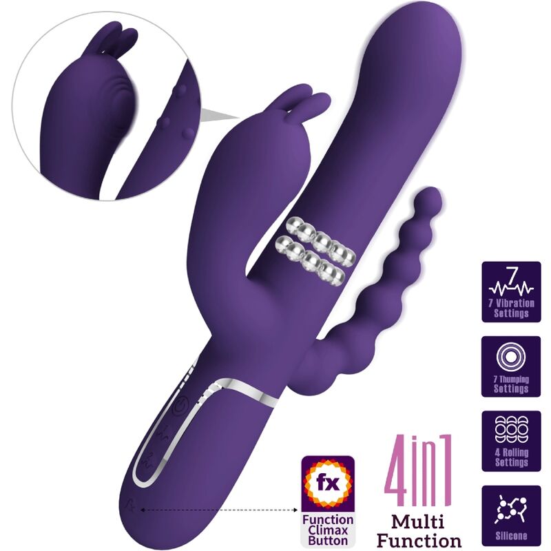 PRETTY LOVE - CAMMY TRIPLE MULTIFUNCTION VIBRATOR 4 IN 1 PURPLE