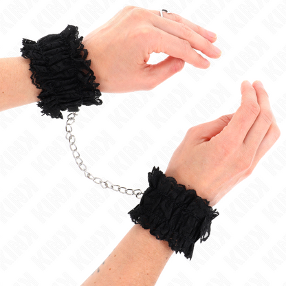 KINK - BLACK LACE ELASTIC WRISTBANDS