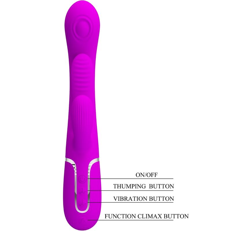 PRETTY LOVE - SHANIA TRIPLE RABBIT MULTIFUNCTION VIBRATOR PINK