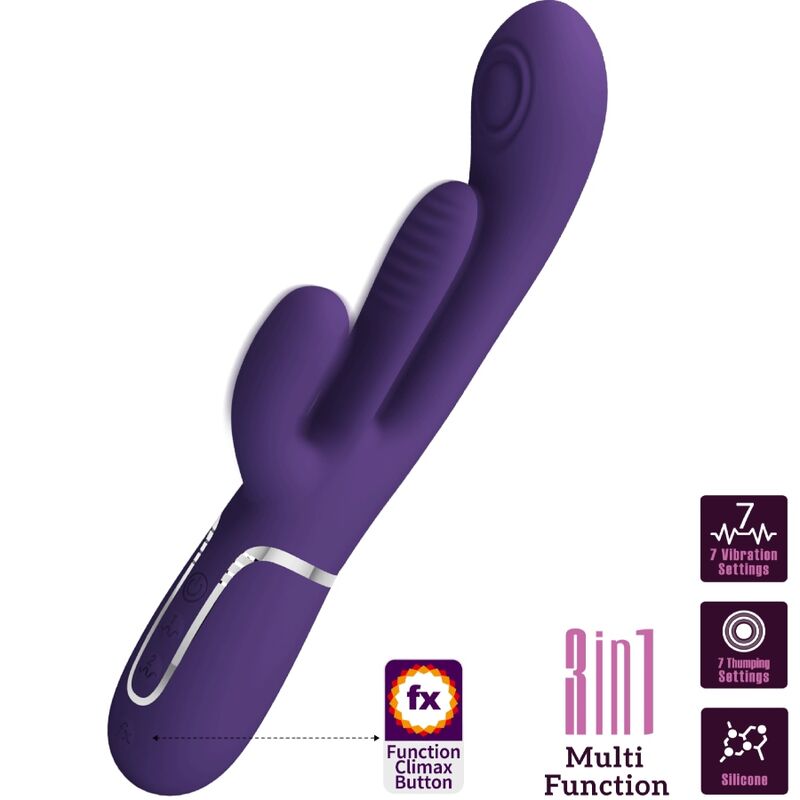 PRETTY LOVE - SHANIA TRIPLE RABBIT MULTIFUNCTION VIBRATOR PURPLE