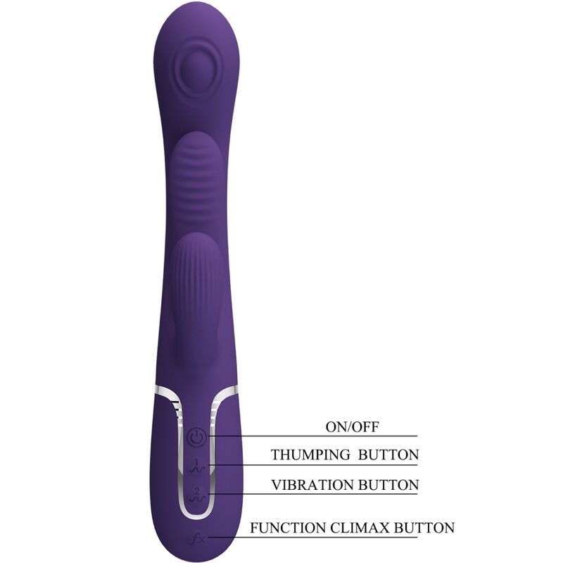 PRETTY LOVE - SHANIA TRIPLE RABBIT MULTIFUNCTION VIBRATOR PURPLE