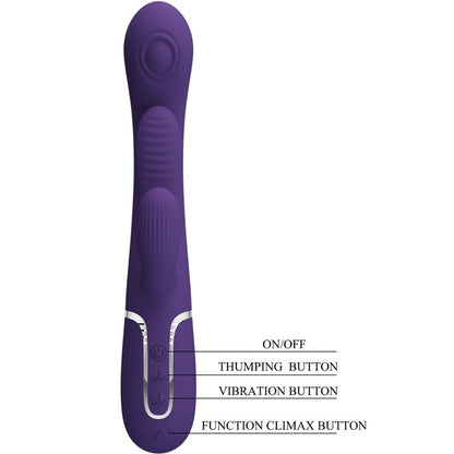 PRETTY LOVE - SHANIA TRIPLE RABBIT MULTIFUNCTION VIBRATOR PURPLE